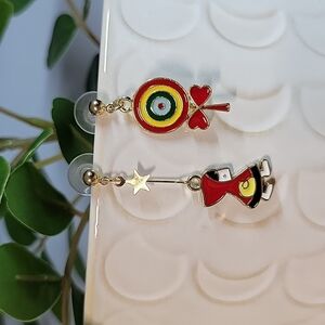 Little Red Riding Hood Mismatched Drop Earrings